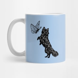 Border Collie Dog Silhouette with Butterfly Mug